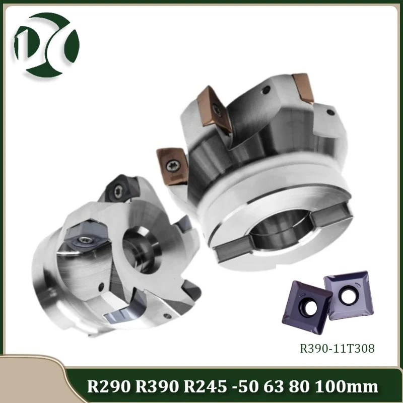 

R290 R390 R245 face milling cutter head diameter 50 63 80 100mm 4T 5T 6T 7T chuck for R290-12T308 R390-11T308 R245-12T3M inserts