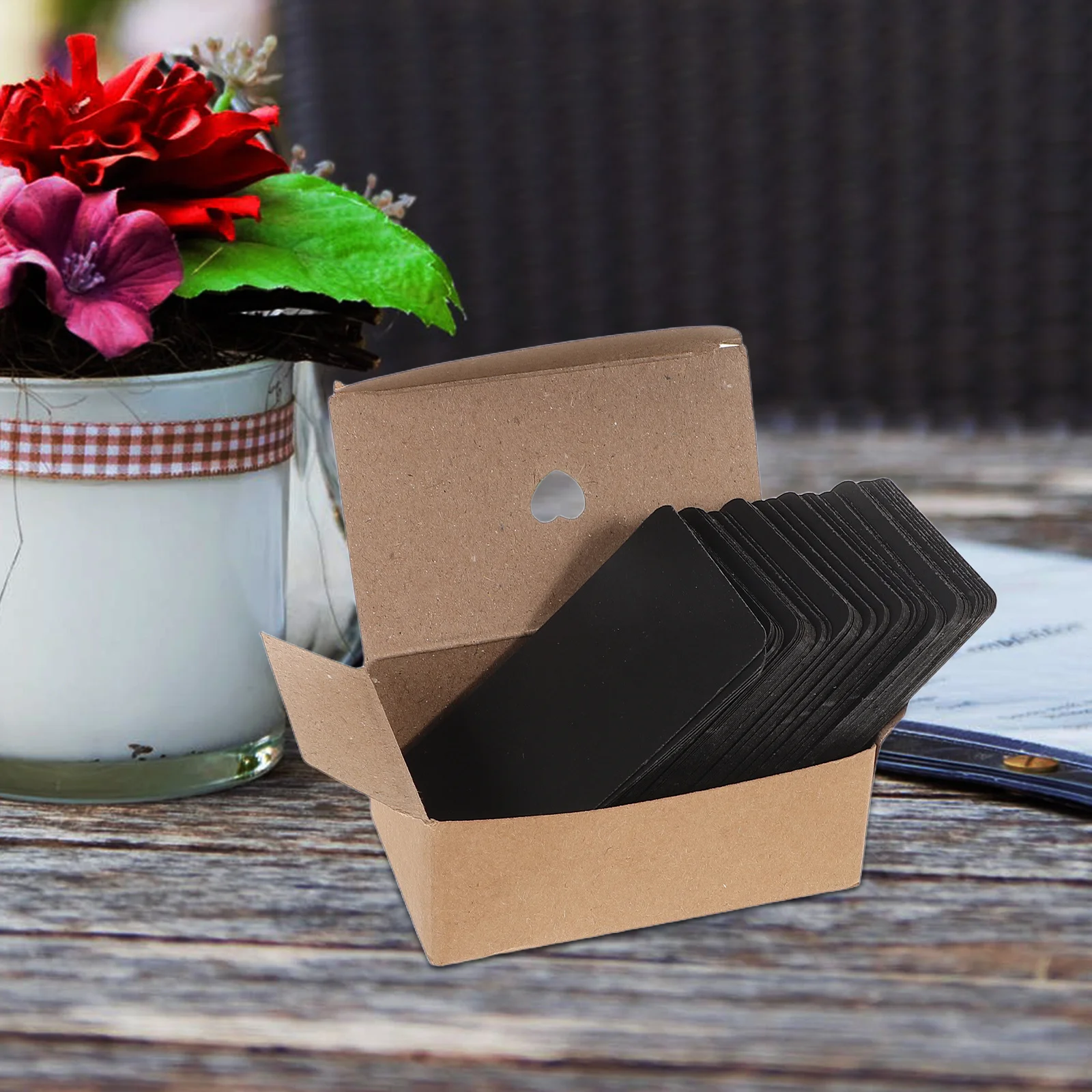 

100pcs Black Blank Cards Index Paper Diy Craft Note Sturdy Write Learning Entertainment Collecting Blank Playing Cards Printable