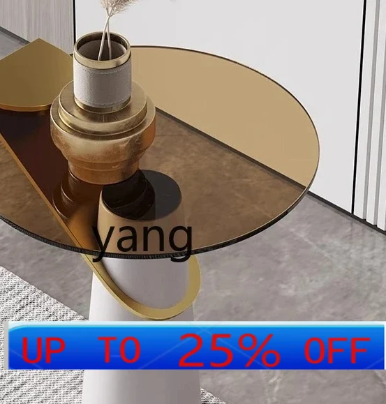 

LMM light luxury tempered glass coffee table sofa side table modern simple creative small side table