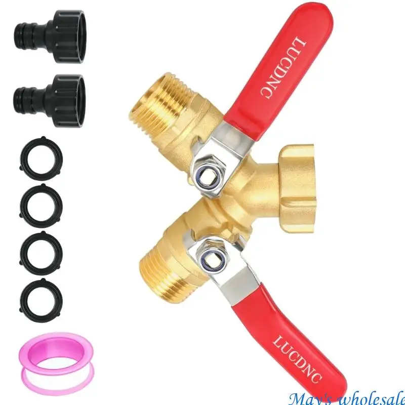 Two Route Composition Hose Divider Highlighting Handle and Standard 3/4 In Thread Link 448A