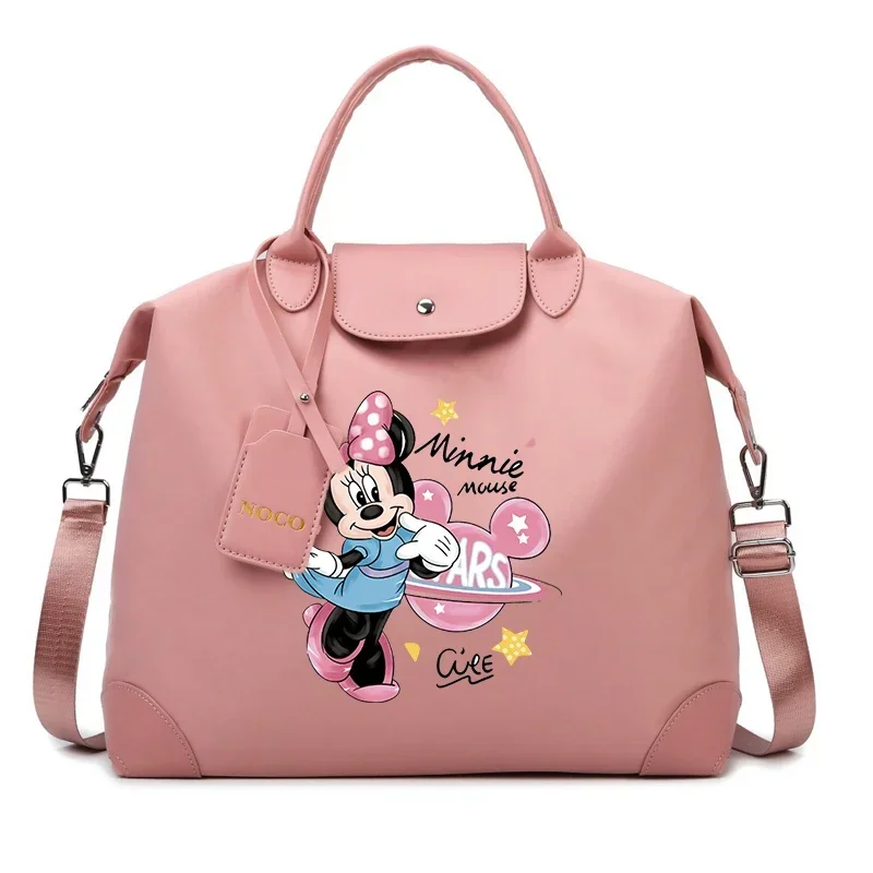 Minnie Mouse Ladies Travel Bag Disney Cartoon Large Capacity Women\'s Handbag Waterproof Gym Bag Luggage Bag Shoulderbag Gift