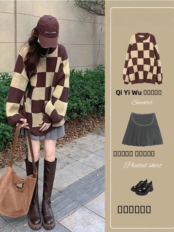 السيدات Thiened كسول Sle محبوك سترة الخريف الشتاء جديد وصول دافئ دافئ فضفاض صالح جولة Ne Long Sve أعلى