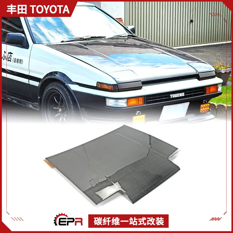 

Подходит для Toyota AE86, модифицированные детали из углеродного волокна с текстом D, оригинальная крышка двигателя, передняя крышка.
