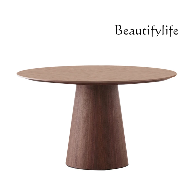 

Nordic and Japanese Style Silent Style Walnut White Oak Log Black Solid Wood Modern round Table Modern Minimalist