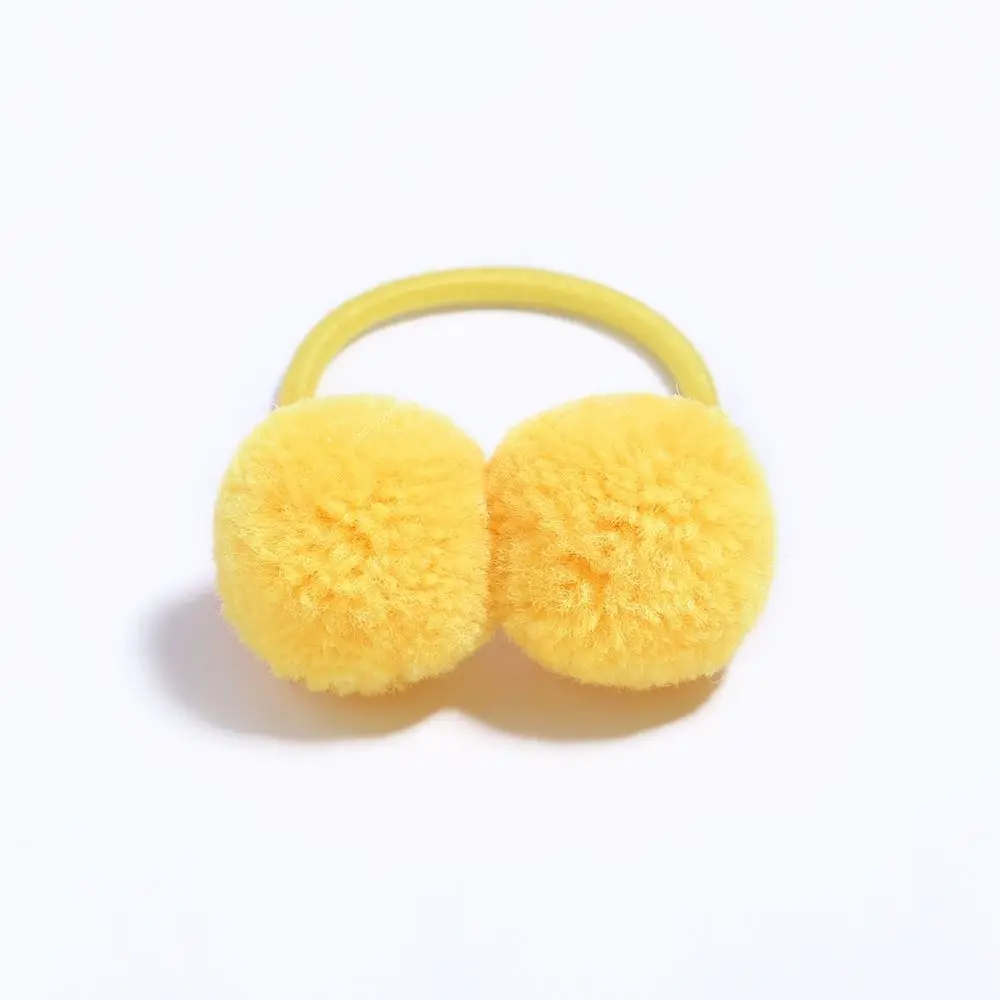 Coleteros elásticos para el cabello con pompón pequeño, bandas de goma elásticas, lazos para el cabello con bola de felpa, coleteros