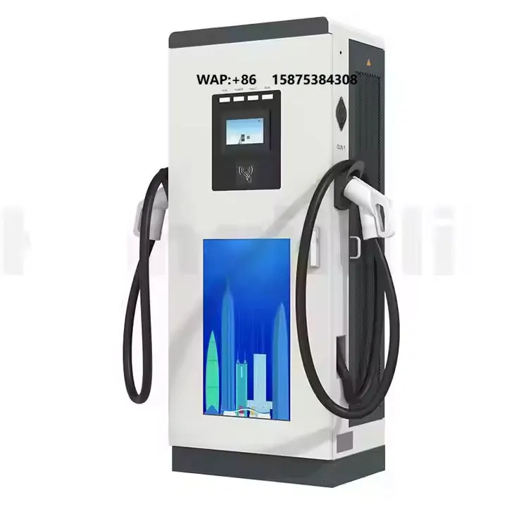 240kw Floor Mounted Dc Electric Vehicle Charging Station Level 3 Commercial Ev Charger 7 Inch Advertising Sreen