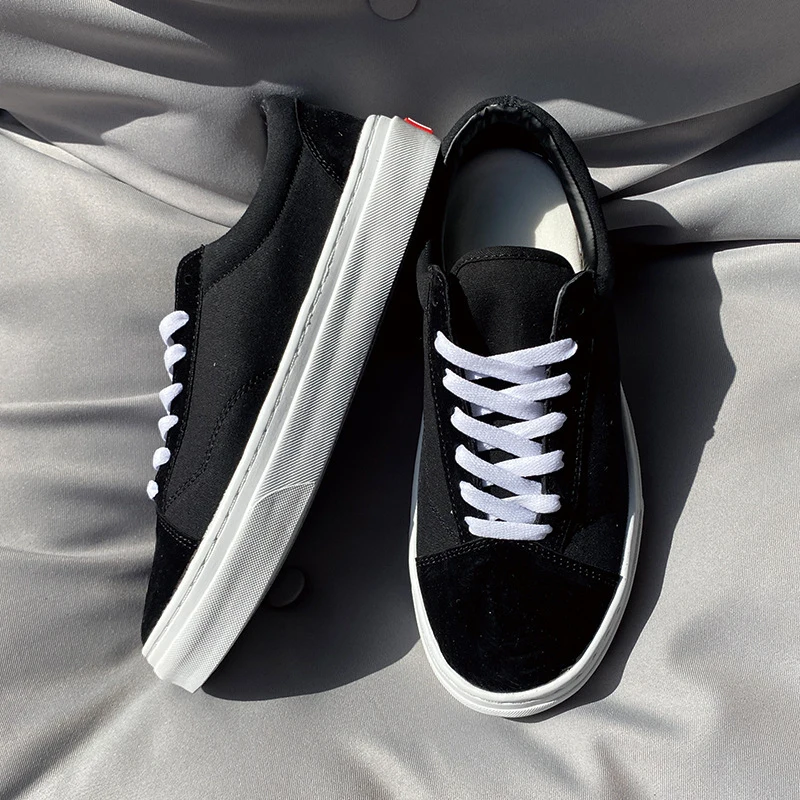 

Men Women Black White Low Top Canvas Shoes 36-48 Large Size Skateboard Shoes Couple Casual Sneakers Breathable Street Footwear