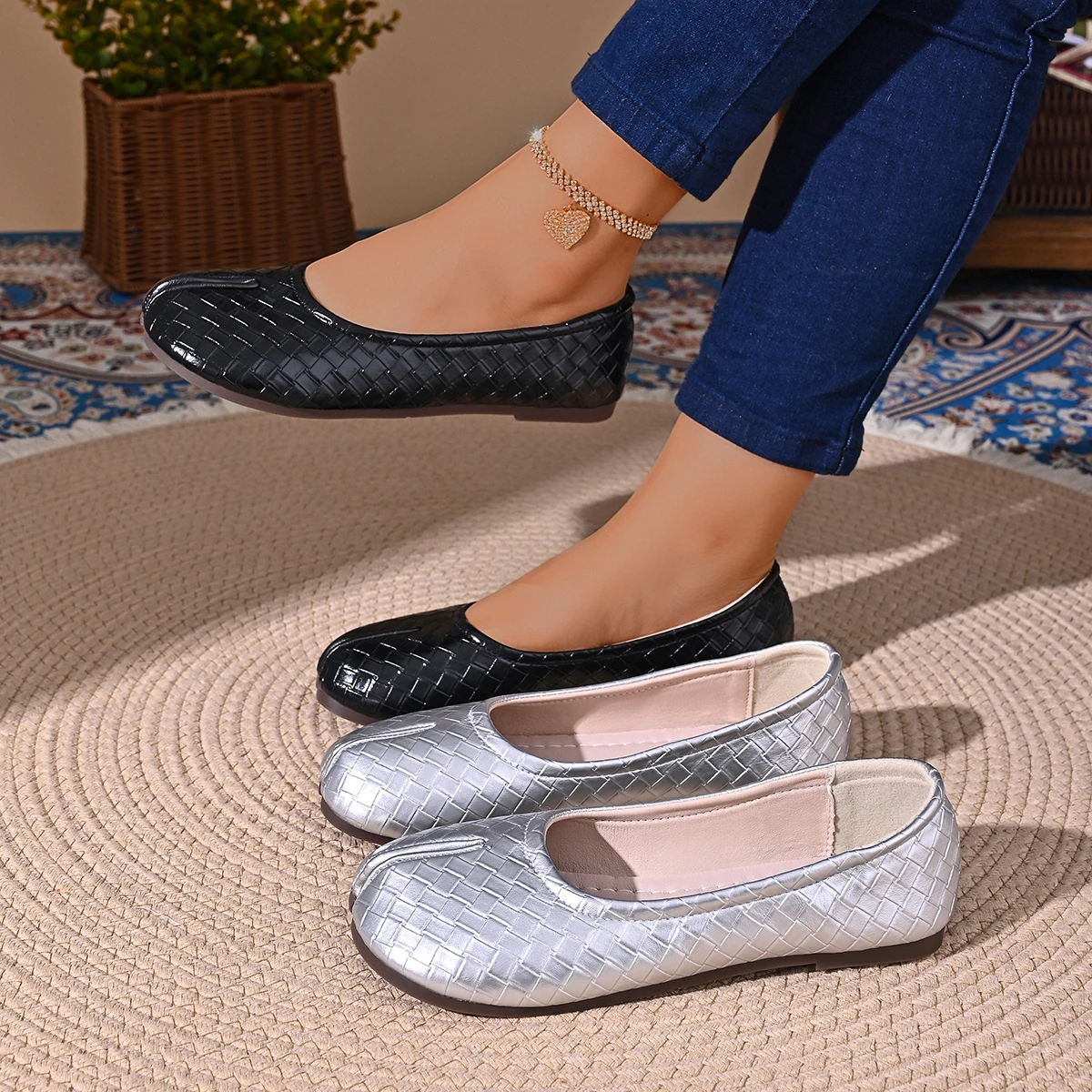 

Women's 2026 New Fashion Soft Leather Split-toe Ballet Flats Spring and Summer Soft-soled Comfortable Walking Shallow Loafers