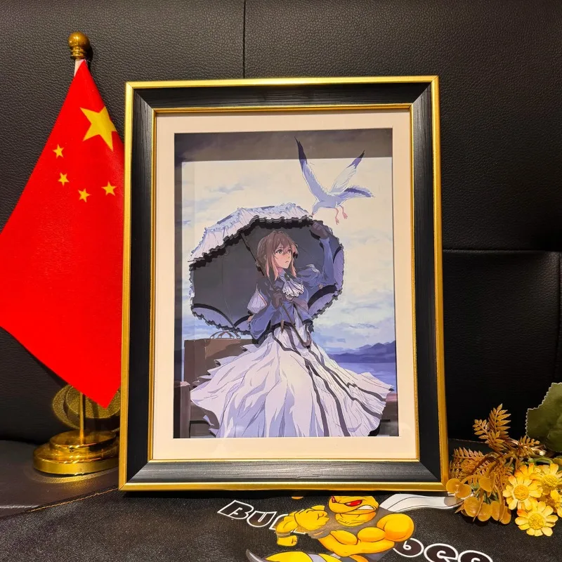 

Violet Evergarden 3D Paper Sculpture Decorative Painting Sculpture Art Display - Romantic Anime Home Decor, Gift for Fans