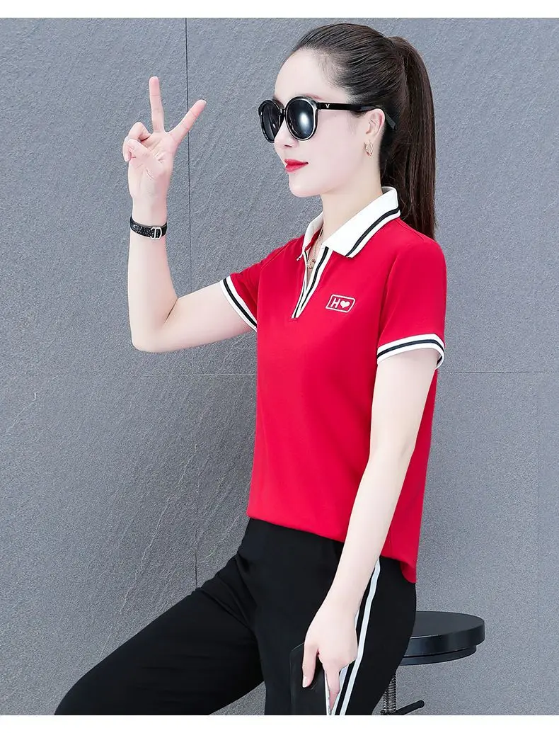 2023 Summer New Women Cotton Sports Suit Fashion Short-sleeved T-shirt Wide-leg Pants Mom Casual Two-piece Suit