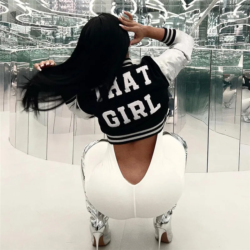 Осенняя женская новая модная тонкая куртка с вышивкой в Европе и США, бейсбольное пальто для женщин