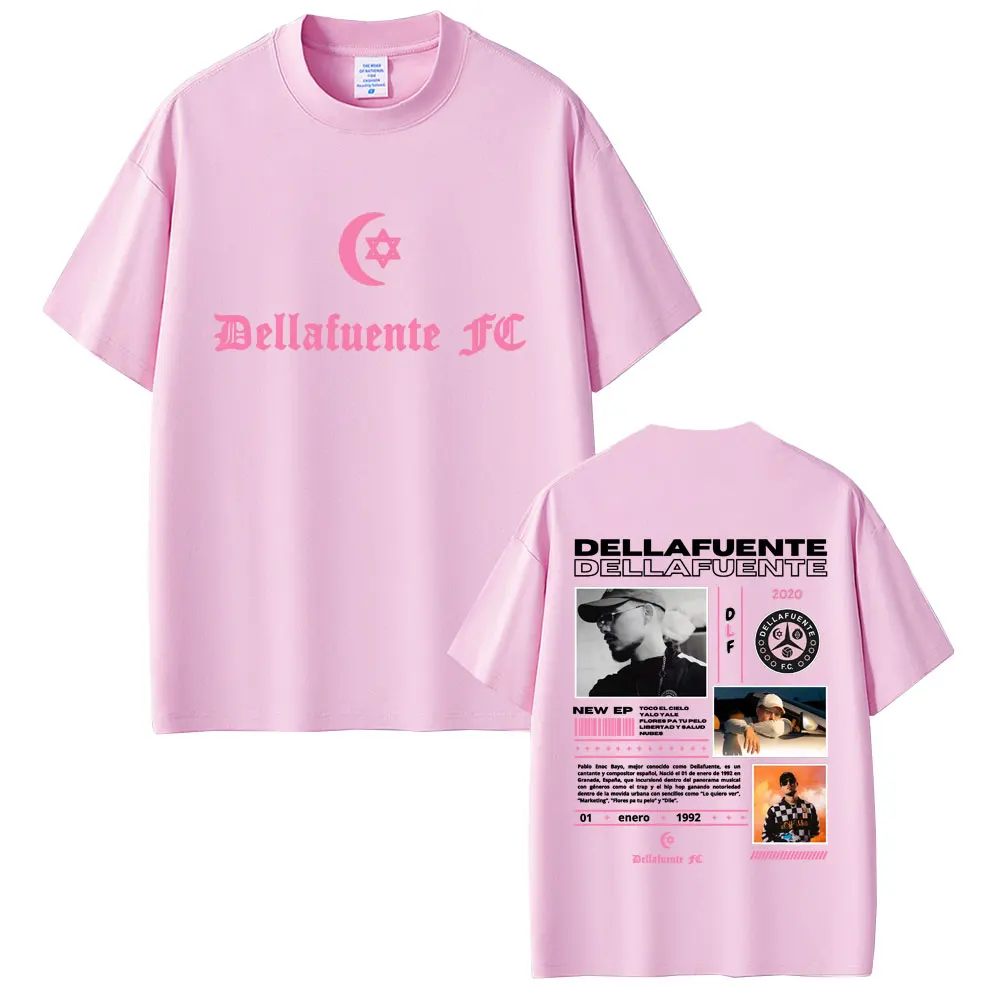 Dellafuente 2025 Music Album Double Sided Print T-shirt Fan Gift Men Women Fashion Casual Cotton T Shirts Male Vintage Tshirt
