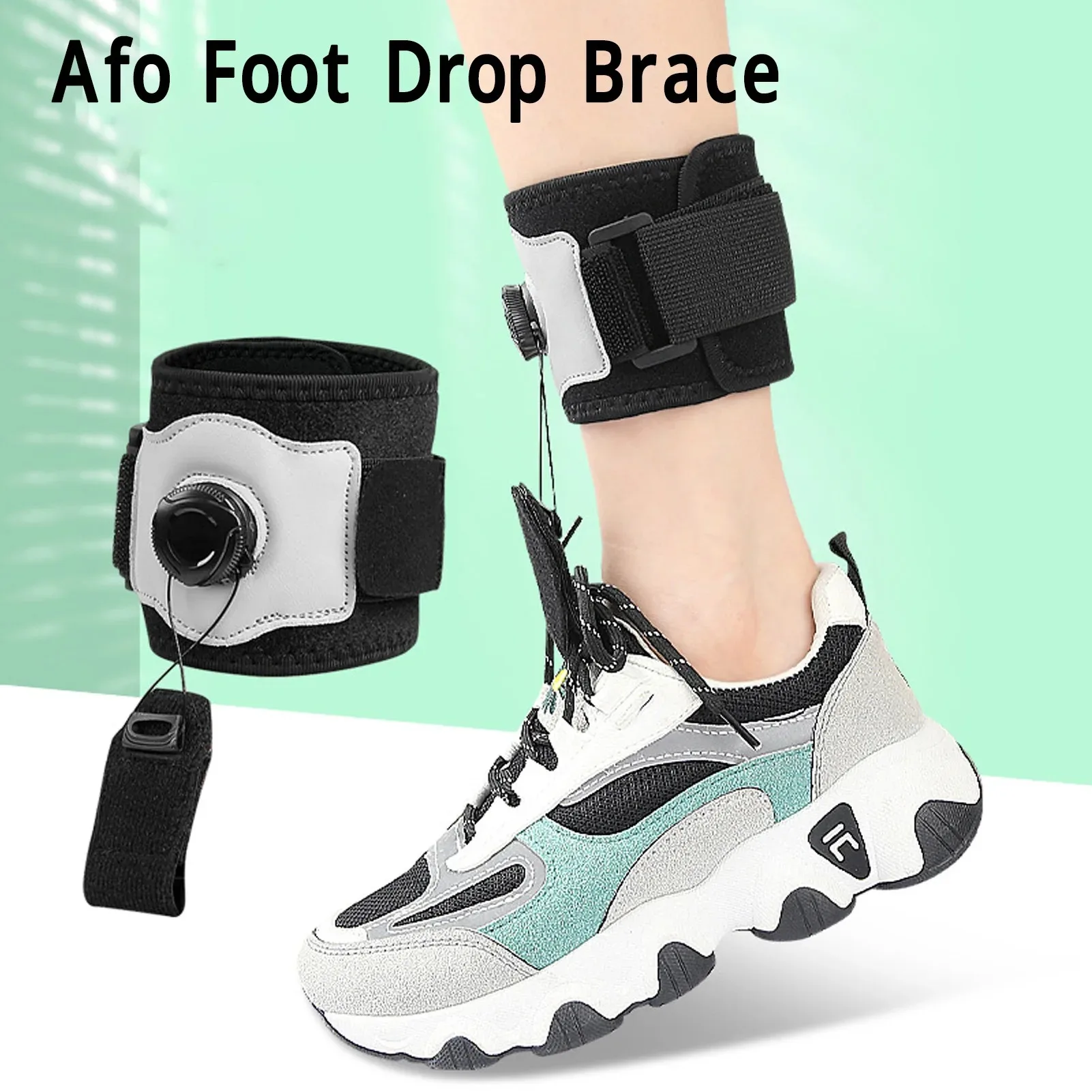 1Pc Afo Foot Drop Brace Knob Adjustable Left Right Foot Lifting Up Foot Drop Support for Walking with Shoes Ankle Foot Orthosis