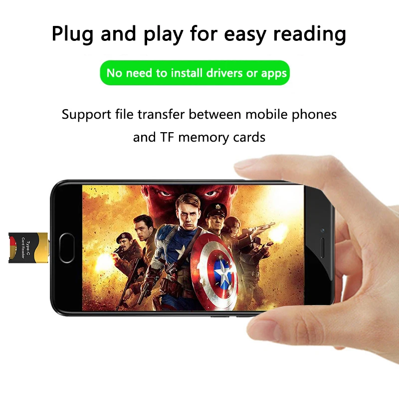 Mini Type C Card Reader Micro SD TF Card Memory Reading Fast Transfer OTG Card Reader For Samsung Xiaomi Cell Phone PC Laptop