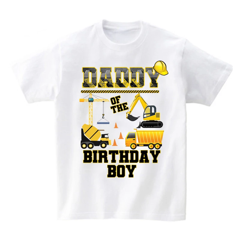 Machinery Truck Birthday T Shirt Family Matching Clothes Kids Boy Shirt Party Girls TShirt Clothing Children Outfit Custom Name