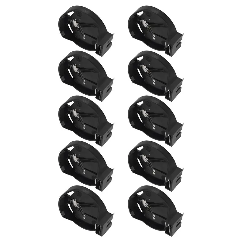 ABZZ-10Pcs Black Round Button Battery Holder Case For CR2032 2016 2025