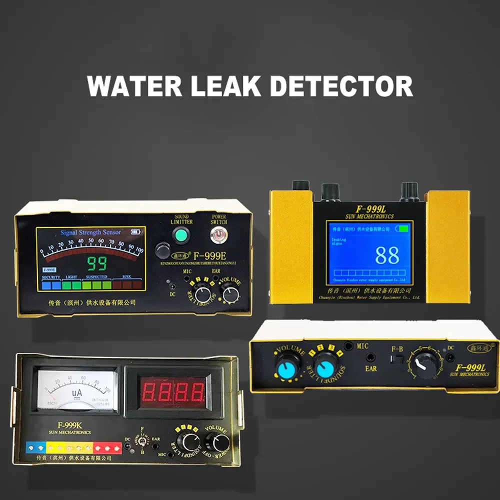 F999Water Pipe Leak Detection Instrument Household Water Pipe / Floor Heating Leak Detection Indoor Water Leakage Detector F999L