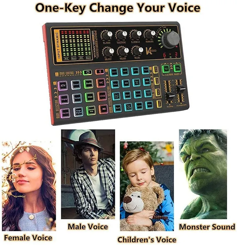 Multi-effect Manual Adjustment Live Streaming Set New Multifunctional External Sound Card A Must For Live Broadcasters