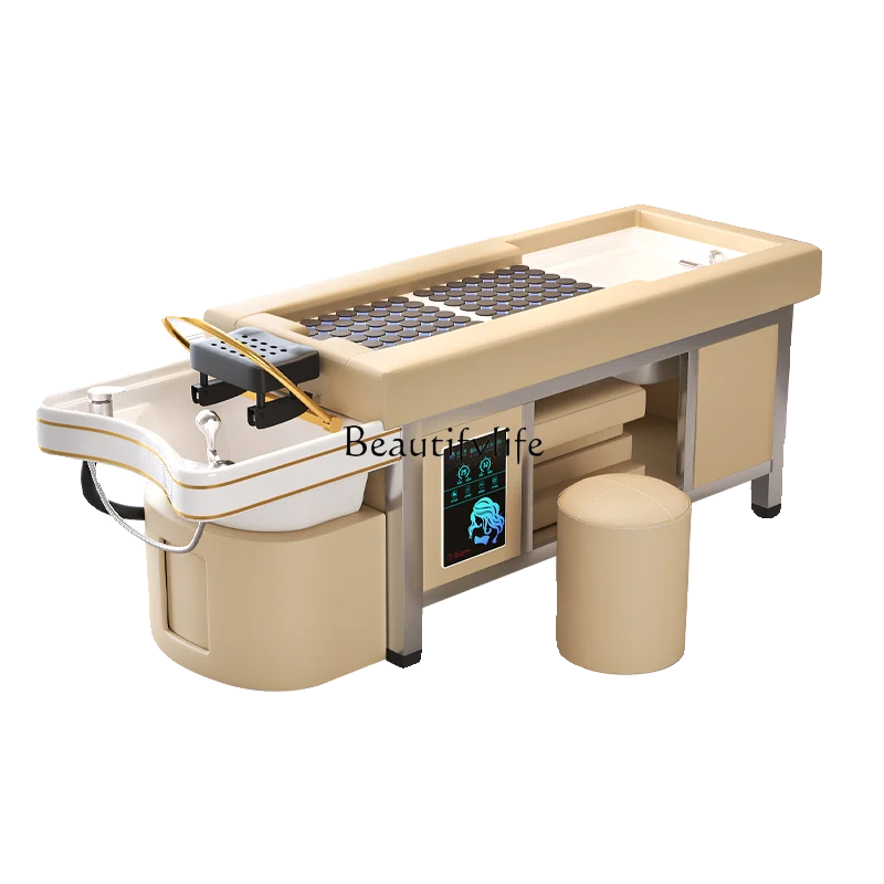 

**Beauty salon Multifunctional moxibustion foot therapy shampoo bed Constant temperature water circulation SPA integrated bed