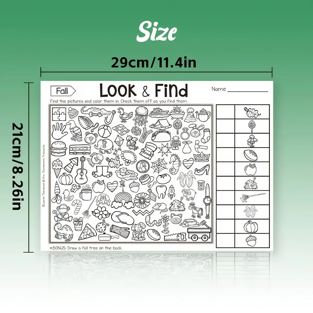 Children's Search for Items Game, Enhance Visual Perception, Fun Coloring Book, Focus and Attention, Handwriting Exercise Book