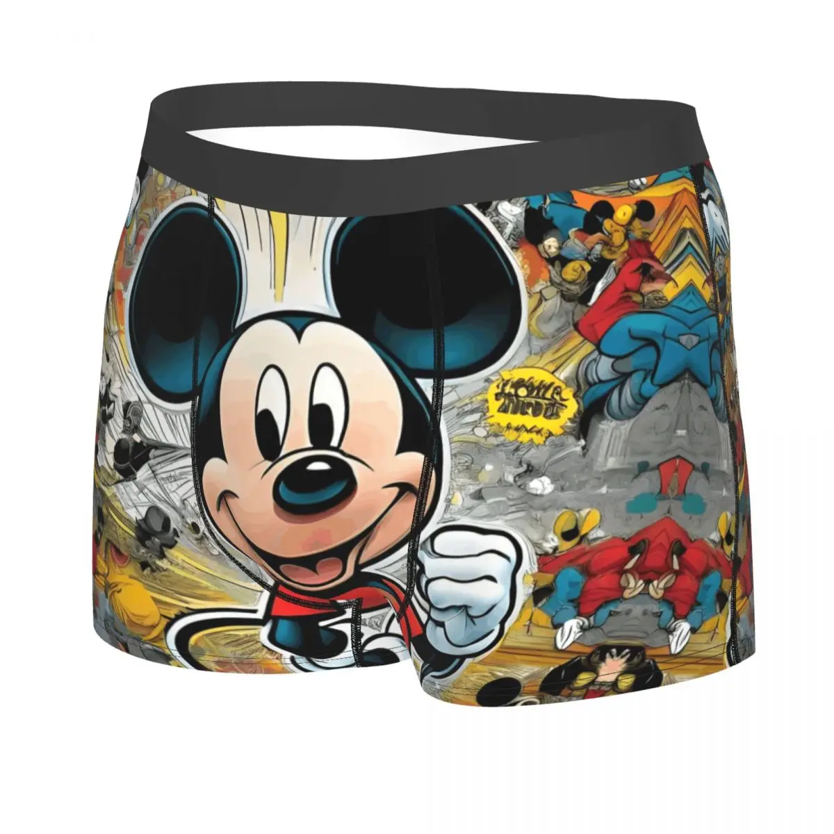 مخصص الذكور مضحك ميكي ماوس الملابس الداخلية أزياء الكرتون لطيف طباعة الرسوم المتحركة الملاكم ملخصات لينة السراويل سراويل داخلية