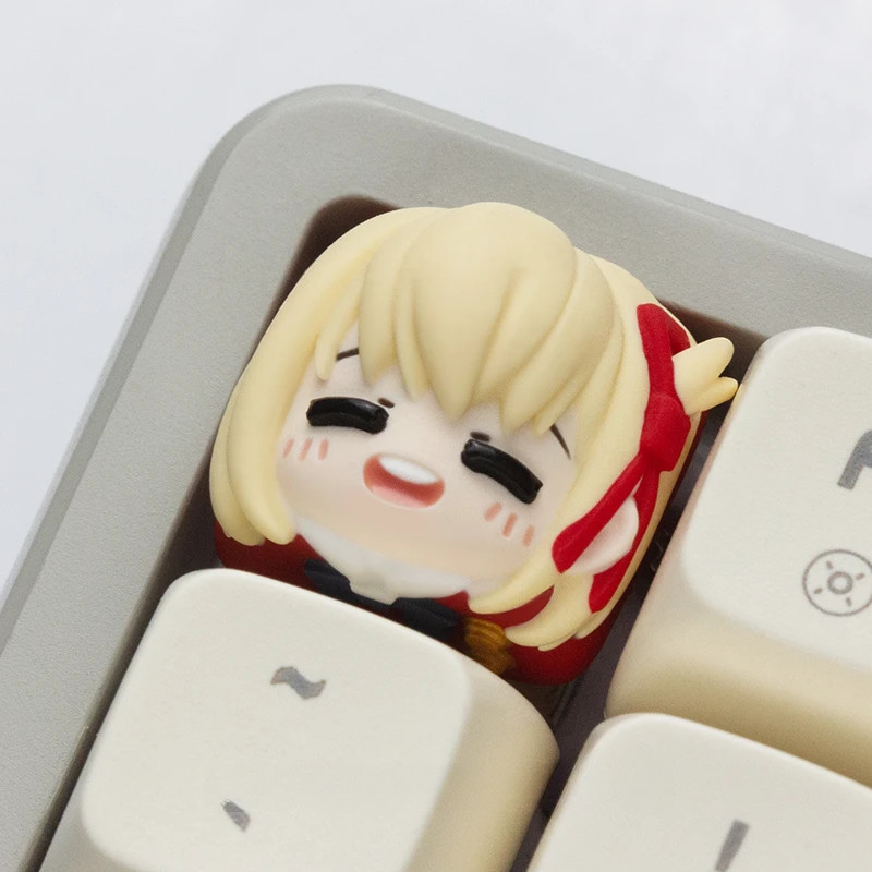 

Nishikigi Chisato Key Cap Resin Anime Keycaps Cute MX Switch Key Caps for Mechanical Keyboard Accessories Gift Artisan Keycap