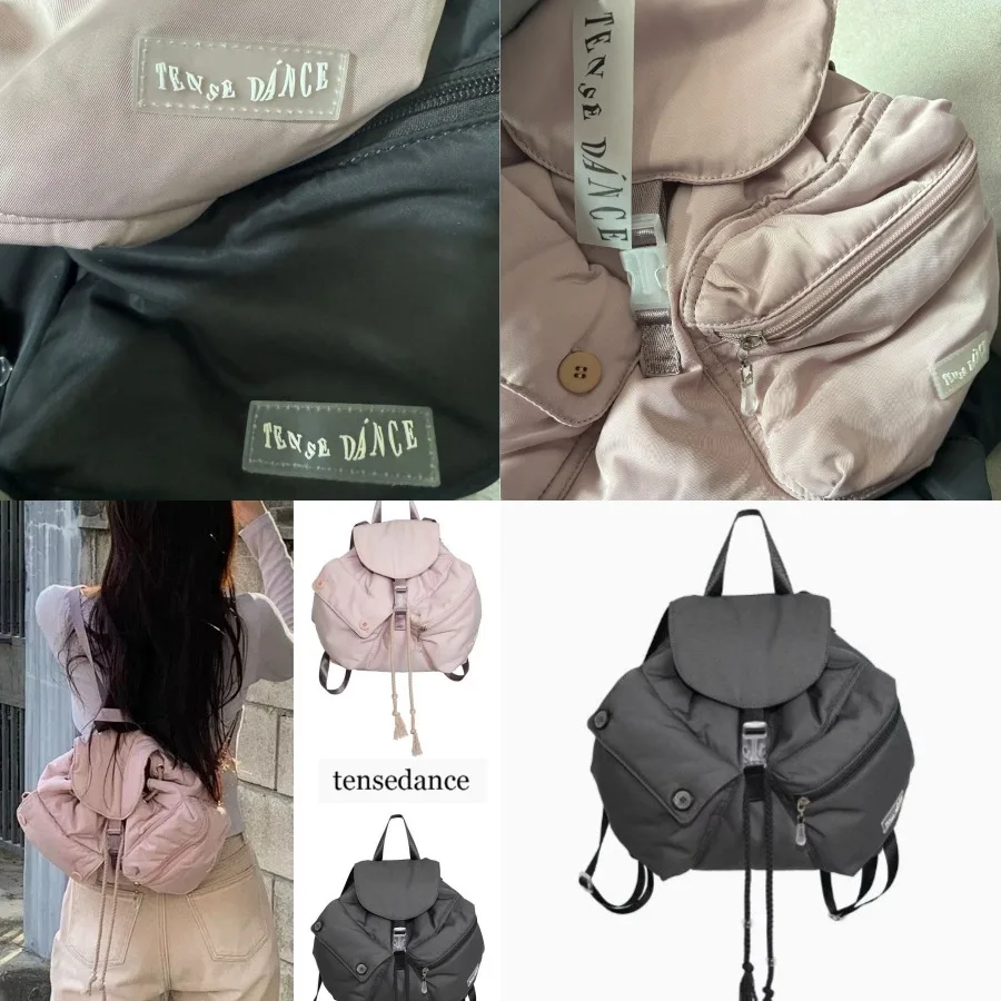 

【New style】South Korean niche brand tensedance backpack Zhao Lusi similar nylon simple all-matching drawstring women's bag