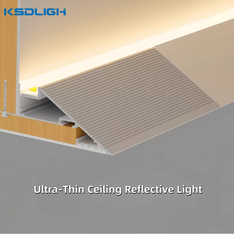 Ultra-Thin Ceiling Aluminum Profile 45Degree Reflective Light Trough Bevel Wall Washer Lamp Indoor Linear Home Decor Led Lights