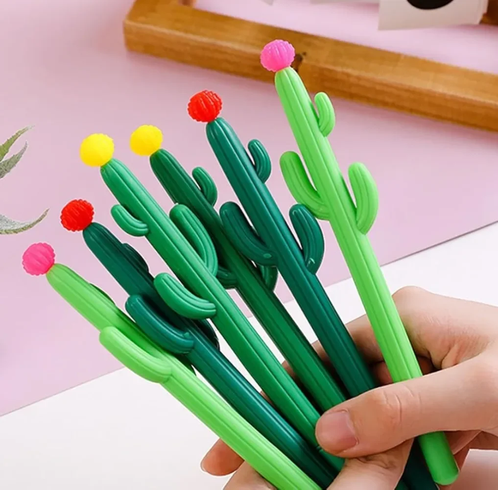 

24 Pcs Wholesale Cactus Shape Gel Pens for Kids Office School Supplies Back To School