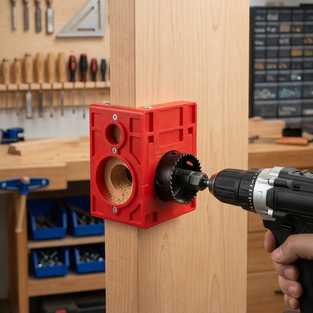 Spherical Lock Hole Saw Set Precise Alignment Drilling Tool Effortless Installation Hole Cutter Kit For Home Door Lock Mount