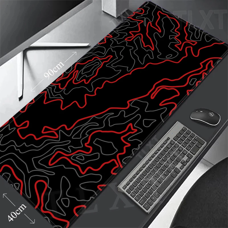 

Topographic Lines 900x400mm Lock Edge Mousepads Large Gaming Mousepad Keyboard Mats Mouse Mat XXL Desk Pad Black Mouse Pads