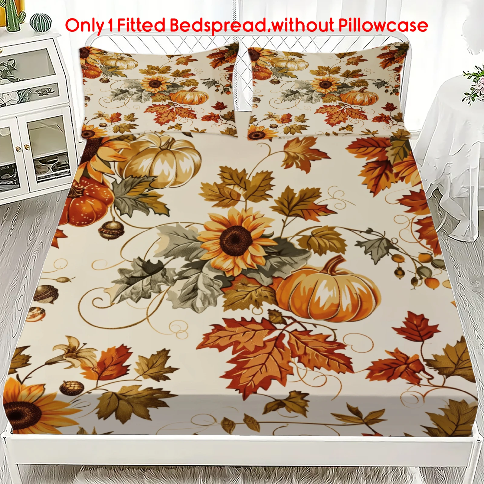 Halloween Bedspread Harvest Gratitude Deep Pocket Elastic Mattress Cover Single Double Queen King Comfortable Bedroom Decor