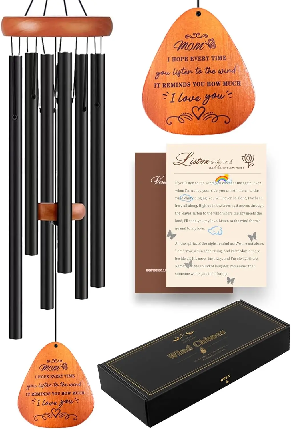 

32" Mom Wind Chimes Gifts, Birthday Gifts from Daughter, Mother's Day Christmas Gift for Mom