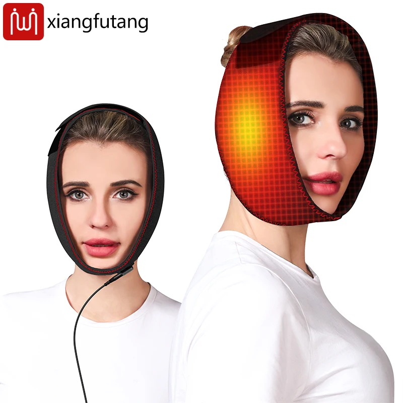 

Carbon Fiber Heated Chin Strap Relieves Wisdom Tooth Pain Aids Jaw Facial Recovery Eases Gum Pain Portable USB Power warm