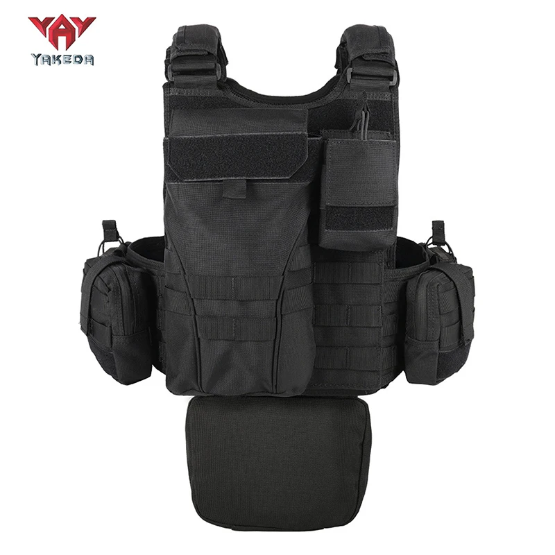 YAKEDA Multi-functional MOLLE System Tactical Vest 1000D Durable Polyester Outdoor Adjustable Waist Fully Removable CS Tank