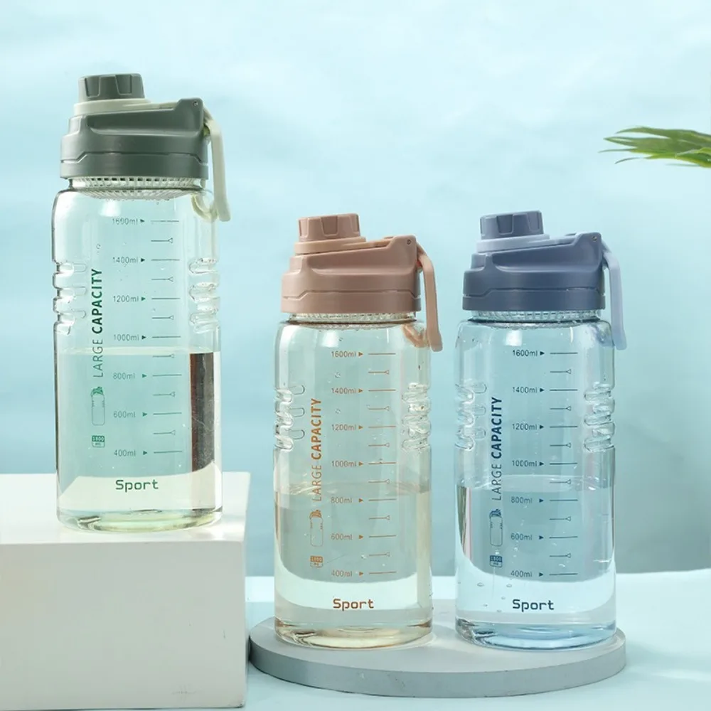 

Portable 1.5L Sports Water Bottle Leakproof Plastic Water Jugs Large Capacity Lightweight Clear Drink Bottle