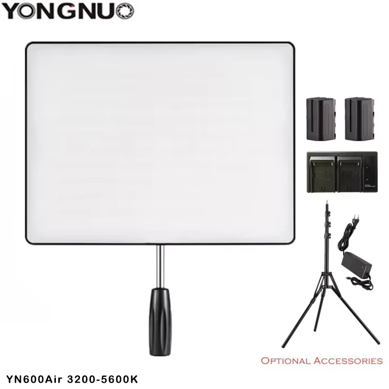 YONGNUO YN600Air Ultra thin LED Video Light 3200-5600K Photography Studio Lighting Fill Lamp For Makeup Vlog TikTok Camera DV
