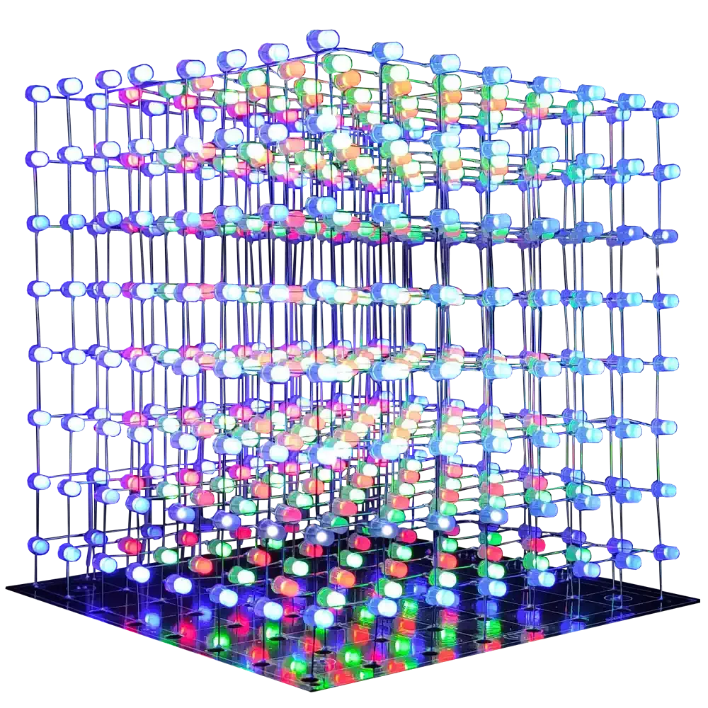 3D8 Color Light Cube DIY Kit, Creative Electronic Design 8X8X8 MCU Electronic Production Parts