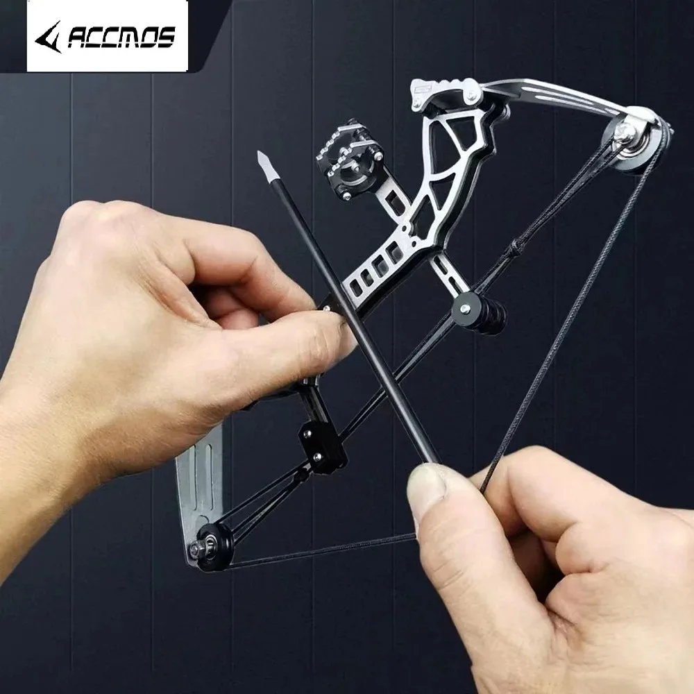 

Archery Mini Compound Bow 12lbs 20m Range Stainless Steel Bow for Indoor Outdoor Shooting Entertainment Bow Arrow