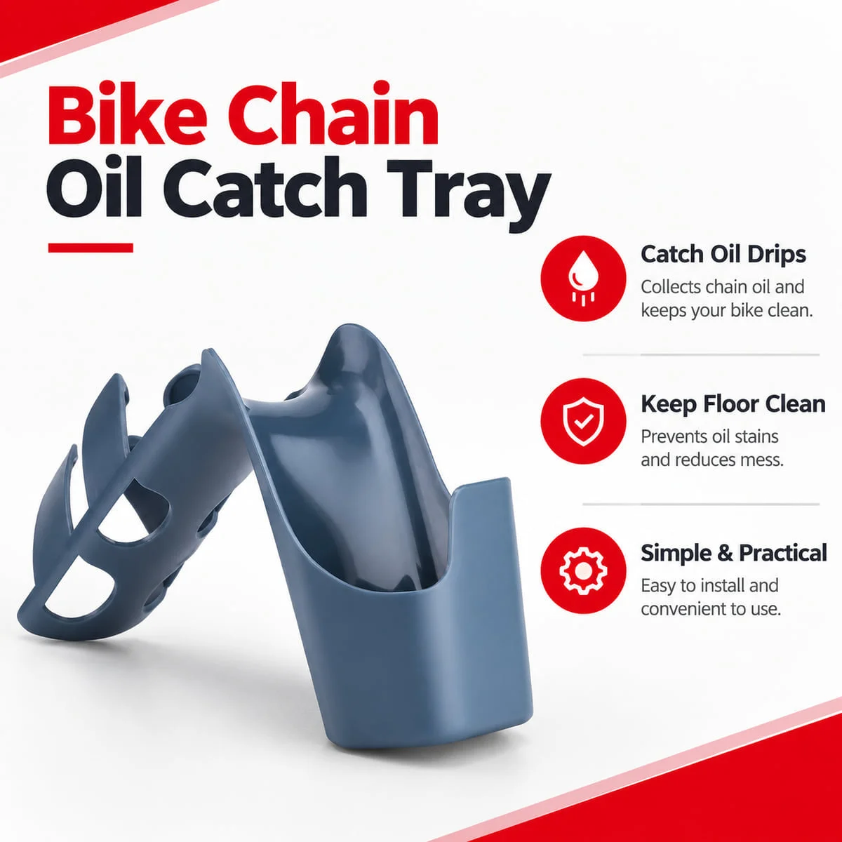 1PC Chain Oil Catch Tray Drip Catcher Prevent Oil Stains For Bike & Motorcycle Chain Lubrication Cleanup Maintenance Tool