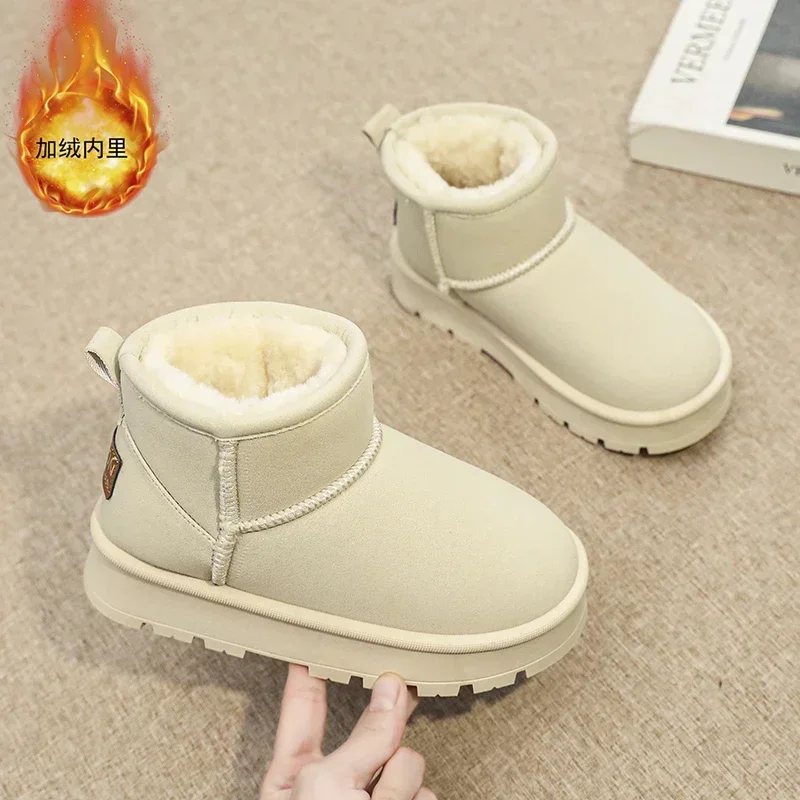 Children's Snow Boots Winter Velvet and Thicken Child Boots Girls Boys Water Proof Wear-resistant Anti-slip Shoes Kids Snow Boot