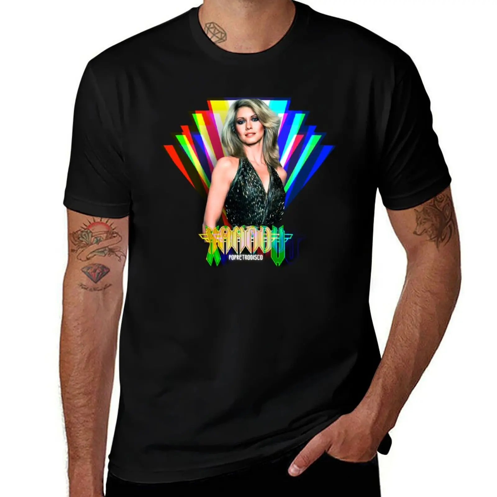 Olivia Newton-John - Magic in Xanadu Designed by PopRetroDisco T-Shirt Big Size Simple T-Shirt