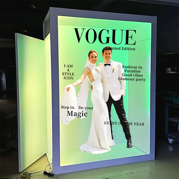 Wedding Supplies Magazine Photo Booth Box Transparent Glass booth Salsa Photo Booth Boxes