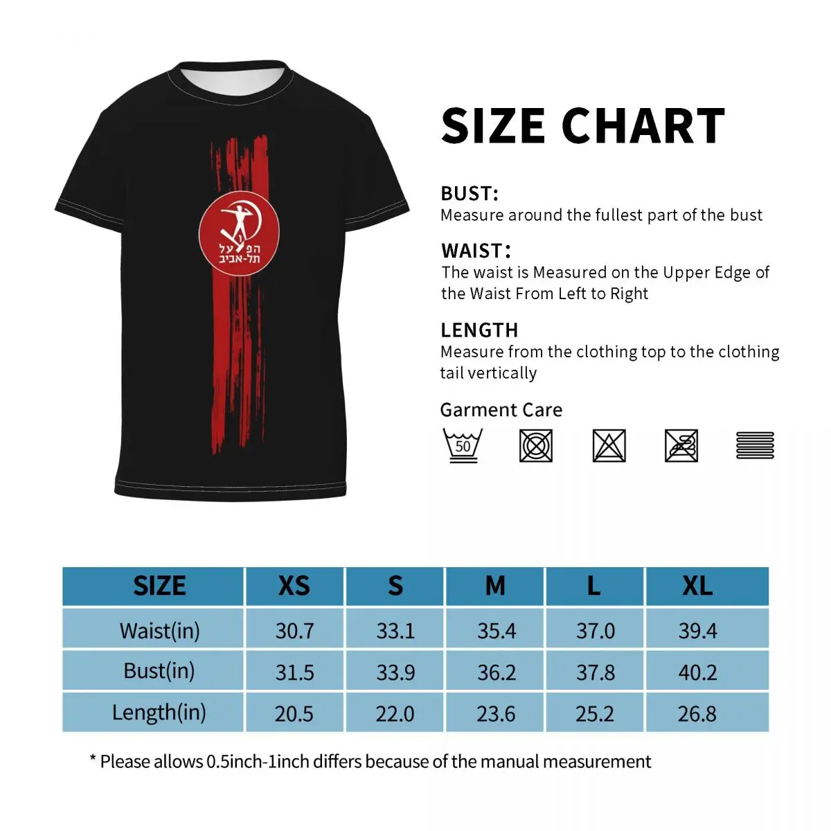 Hapoel Tel Aviv Basketball T Shirt - Short Sleeve Crew Neck Soft Fitted Tee Shirts for Teen Girl & Boy