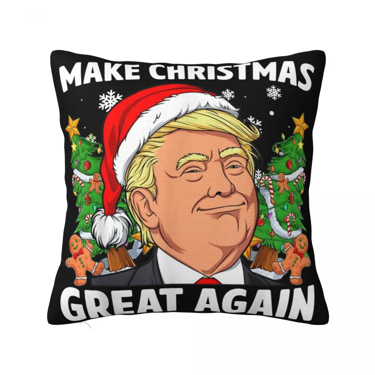 Trump Make Christmas Great Again Pillowcase Printing Polyester Cushion Cover Gift Pillow Case Cover Living Room Square 18''