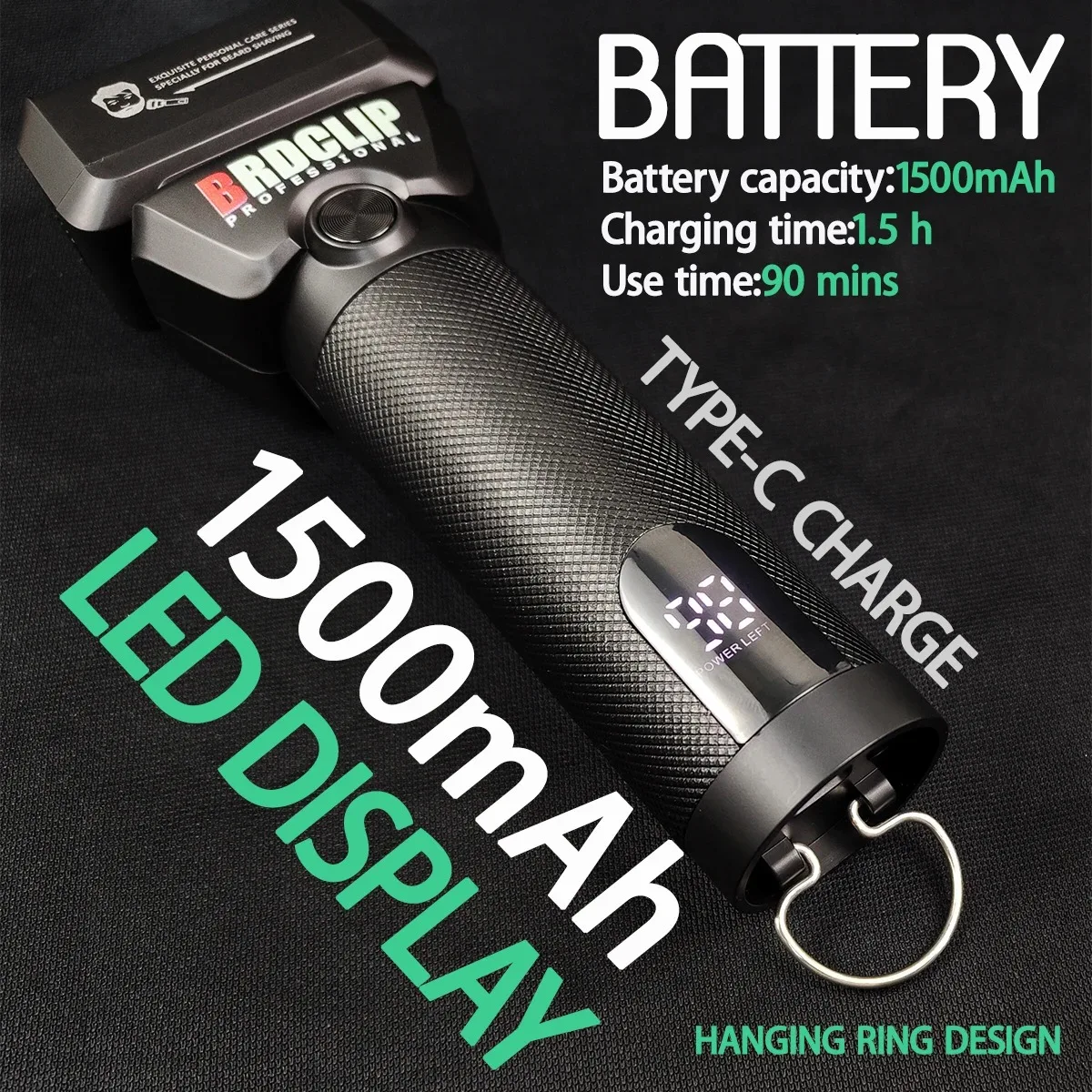 Reciprocating Shaver Men's Home 5-Knife Mesh Whitener LCD Digital Display Beard Trimmer Haircut Machine BRDCLIP FK705