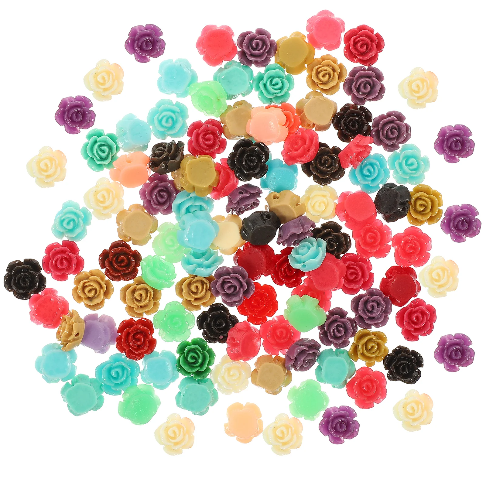 

100Pcs Premium Resin Rose Beads Handcraft Delicate Beautiful Appearance Bracelet Necklace