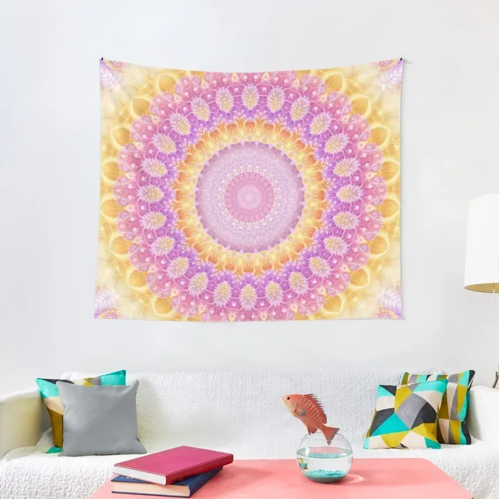 

Mandala of Summer in Pink, Orange, and Purple Tapestry Decorations For Room Decoration Room Bedroom Decorations Tapestry