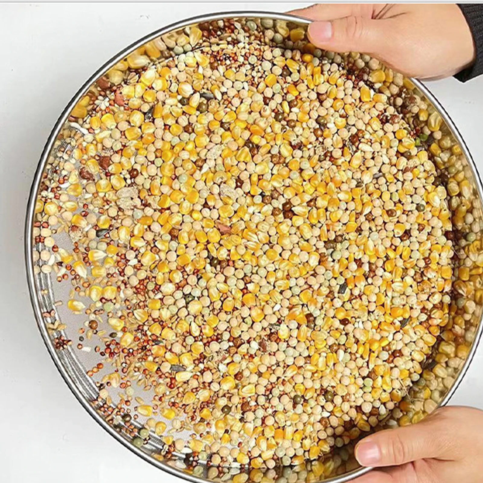 

Stainless Steel Sifter Mesh Cereal Sieve H Home Beans Strainer held Beans Strainer Wear Resistant Kitchen Tool