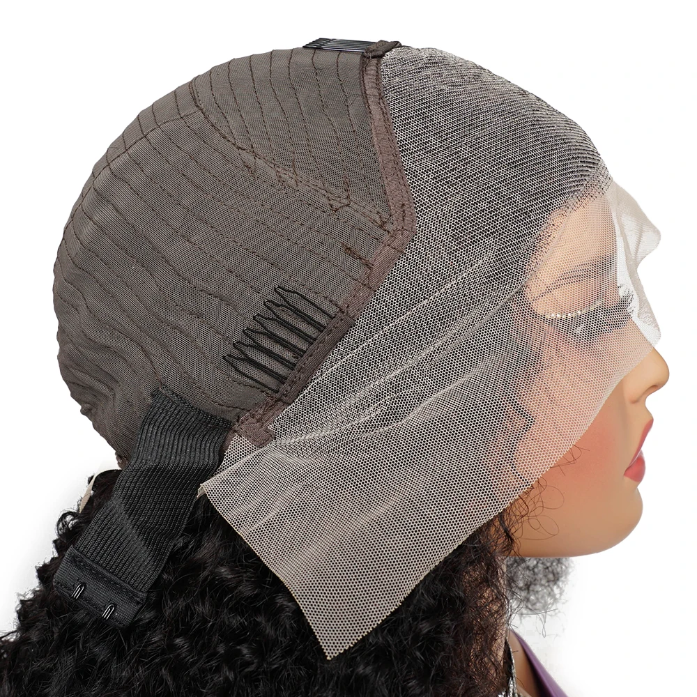 300 الكثافة الأفرو غريب الشعر البشري 13*4 الدانتيل الجبهة باروكة من شعر طبيعي غريب مجعد الباروكات شعر الإنسان الأفرو غريب مجعد شعر بشري أسود #5